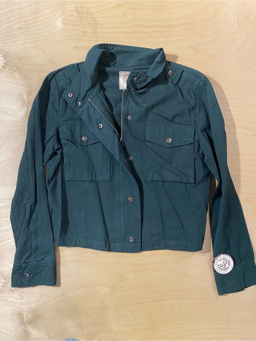 SO Dark Teal Utility Jacket with Snap Pockets Large (RZ)